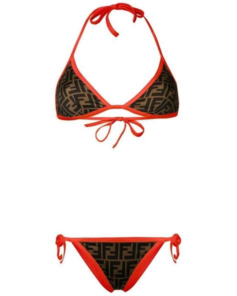 fendi embossed swimsuit|fendi bikini orange.